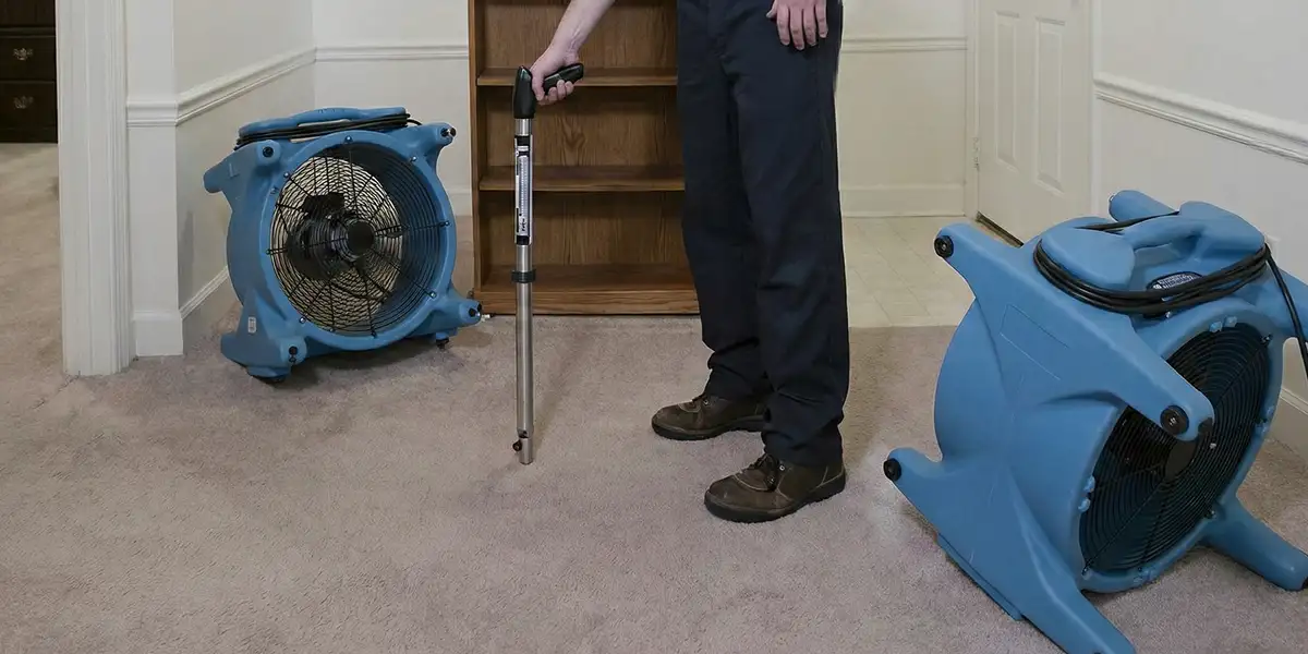 emergency water removal equipment deployed to dry a flooded residential interior in Savannah, GA