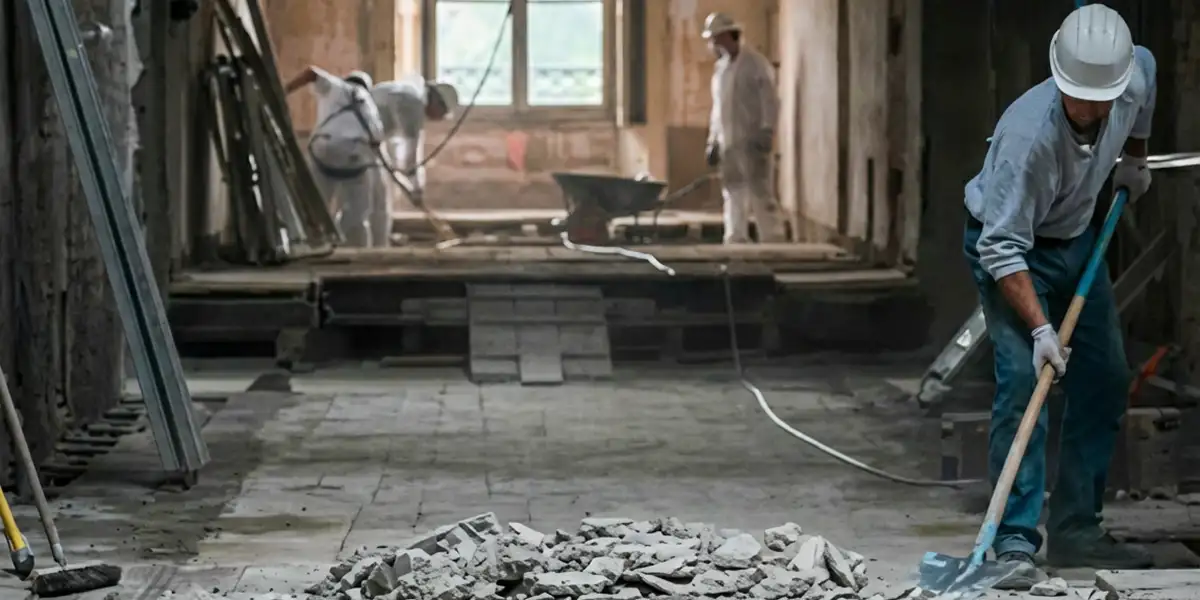 fire damage restoration professionals performing structural cleanup and restoration after a fire in Savannah, GA